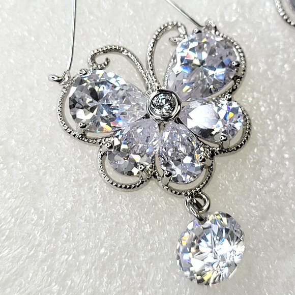 Dazzling Butterfly Crystal Drop Earring - Picture 6 of 8